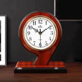 装 中式 复古实木座钟摆客厅面时钟摆件家桌用8019中古风式 饰台钟坐