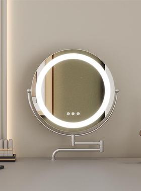 2NDK025能新颜款化妆镜伸缩折叠旋转臂高值多摇功梳妆台led化妆镜