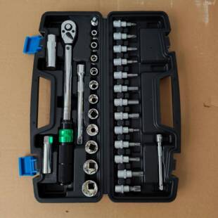 30件3/8自行车力扳手精套装高中度651预置式飞可调节扭扭矩棘轮扳