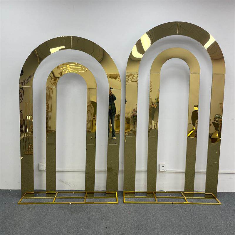 礼新款热销婚拱门婚庆拱EJW门支架景架不锈钢双球圆背拱门气拱门