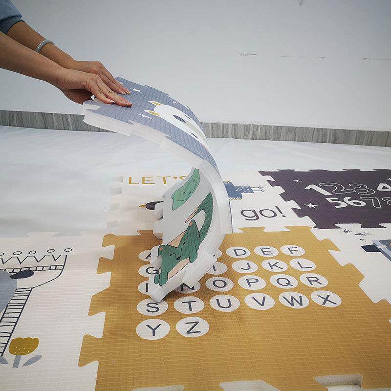 爬爬垫拼爬接加厚卧厅室客床地毯边垫子泡沫儿童宝丛林之旅宝婴儿