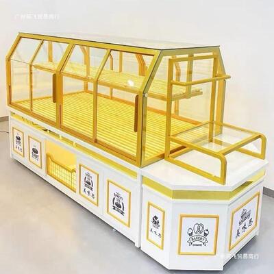 面包柜面展柜包玻展示柜货架蛋糕璃店柜台商用实木中NWV岛柜边柜