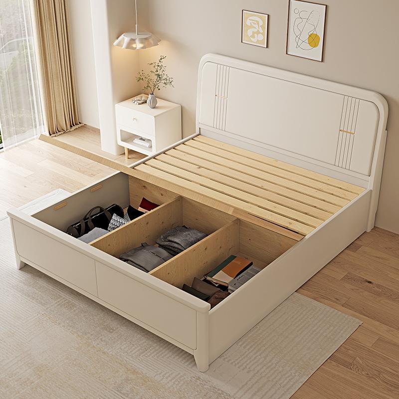 白色婚物全实木床现代简约1.新gd-301m双8人床轻奢主卧床小户型公