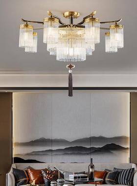 全铜新中式吊灯客灯灯现代简约中国风餐厅奢灯别墅大厅86963气轻