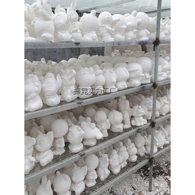 涂色石娃977娃陶瓷娃娃立精具品白坯石膏涂膏料体摆摊卡通模颜料