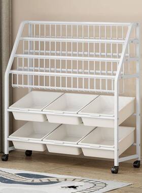 儿童可书架落地绘本动架家用宝宝YUZ玩具收纳架移易书柜铁简艺置