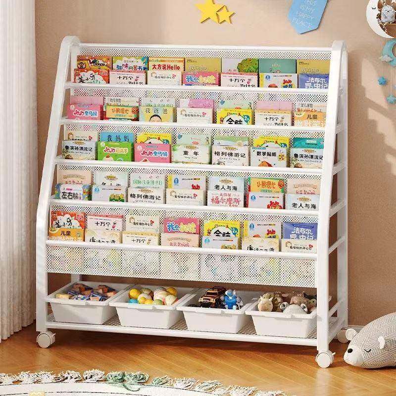 铁艺书绘本一宝宝二合一多简见详情层移动玩具可收纳儿童架书架易
