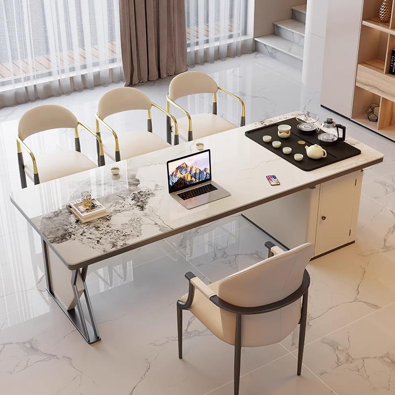 轻桌UFO奢岩板茶椅组合现代简约用小户型阳台桌泡茶台办公室家接