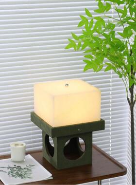 极简设计感T634天云石充三色调然节ED灯床头柜台灯样电板间边几摆