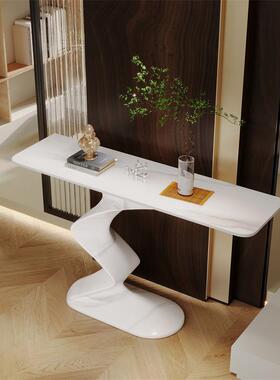 轻奢关条台走廊玄关柜玄关子极简入户案端景玄台靠墙LUE桌装饰置