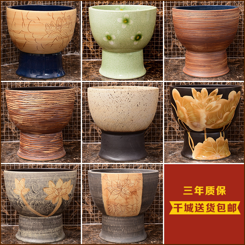 ft一体拖布池陶瓷拖把池家用阳台卫生间墩布池艺术洗拖把盆小拖帕