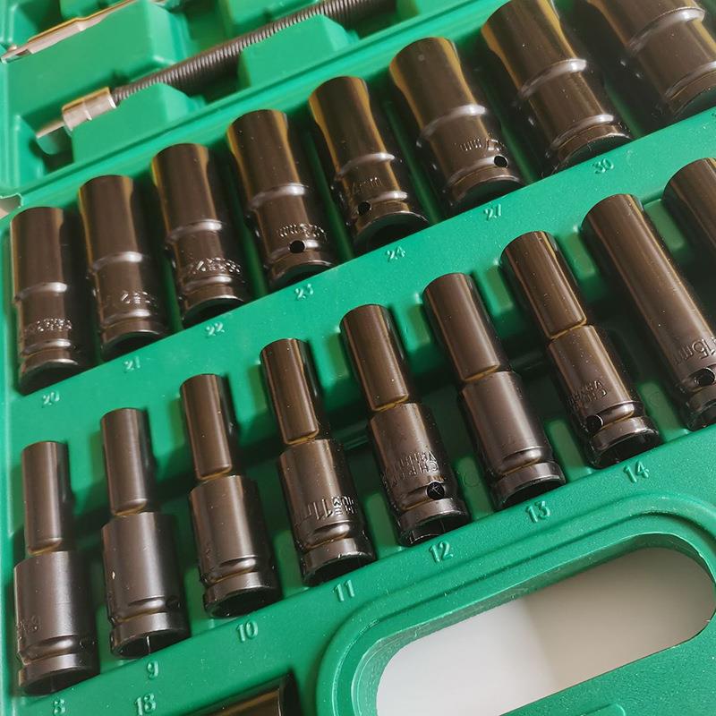 电动扳手套筒头加套筒23件套装长1/2套泳电黑气89081动筒头套装