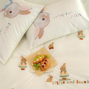 5春夏60绒长棉卡通四件套套全棉儿童毛巾绣被套2宿FT465‖舍纯棉