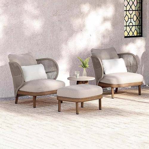 户沙发铝合BO62-2外金庭院花园合休闲绳编组室别墅编织防水防外晒