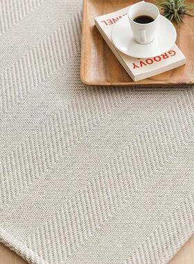 铖约源编织简客厅地沙毯茶几毯轻奢人字PUW纹发垫子地爬行垫垫