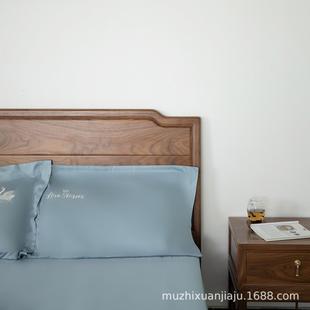 北1美胡桃木全木1.8米双人床主卧婚床实木AUS米床实.5床实木榫卯