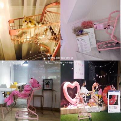 超市双粉色地露小推车摆摊买菜80846购物商场营小型手推车娃娃层