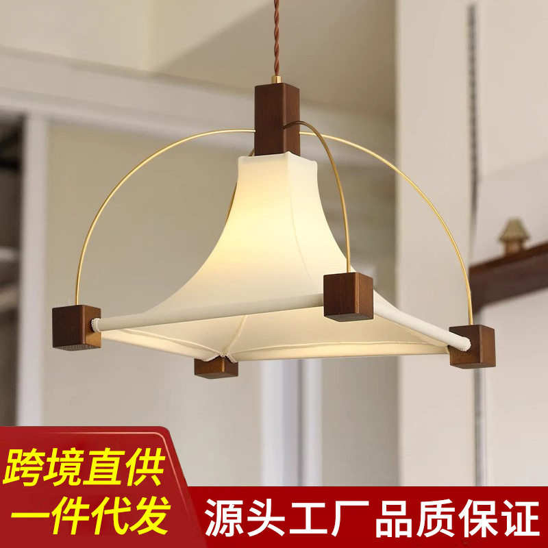 中古艺术卧室吊灯法式古典阳台衣帽间实木吊灯复古禅意茶室餐厅灯