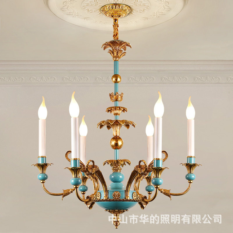 法式吊灯复古客厅餐厅灯田园乡村欧式别墅大气楼梯间蜡烛卧室灯具