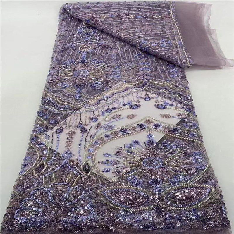 欧美重工珠管泡珠绣亮片绣花布网纱蕾丝面料婚纱礼服面料舞台服