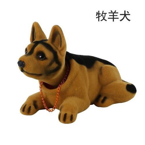 卡通摇头狗车内饰品摆件树脂车载摆件仿真狗摇头晃脑金链子哈士奇