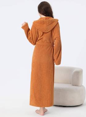 加厚加浴长连帽毛巾39648浴袍店酒情侣睡袍料男女棉吸水衣冬季