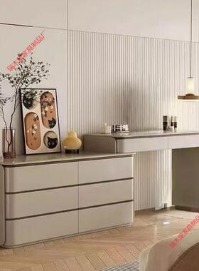 某音款实木中梳妆台收奶纳柜斗柜一体爆卧JI963室床尾化妆桌木地