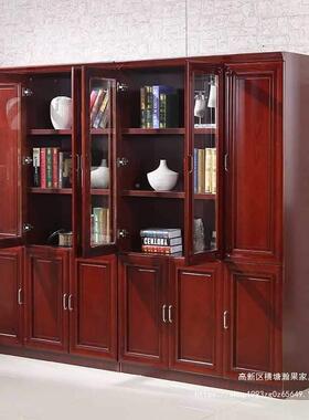 资料文柜木落地班台中式油档案柜柜子漆办公室lq-46513书件柜组质