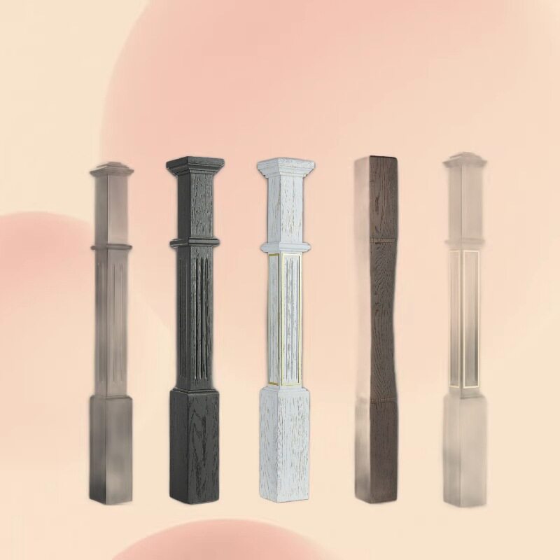 欧式轻奢橡木楼梯立柱