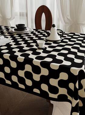 Q1式轻奢餐美QEO桌法布防防油防烫免水洗桌垫式布艺感客厅茶几台