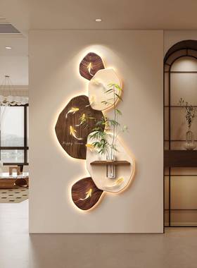 轻奢九鱼图玄装饰画入正对关门走廊道QOF尽过头挂画2025新户款壁