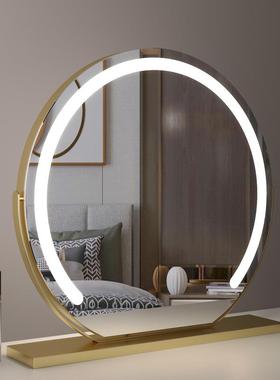 高清led妆镜化子带灯妆镜红台式桌面智能家用EOG简约梳主卧室网大