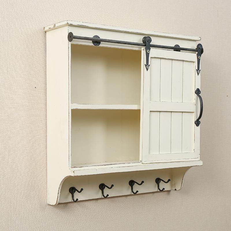 现代约壁实木免打孔收纳整简理架厨房家具用品壁挂柜FGI置物架收