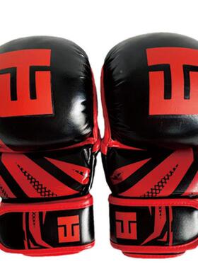 格斗头PUU条击套泰拳拳击训练沙袋散打专业手搏实战半指男女红色