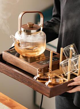 新桃木电陶炉围26511炉煮茶器大功率款厚玻璃胡耐高温蒸加煮茶炉