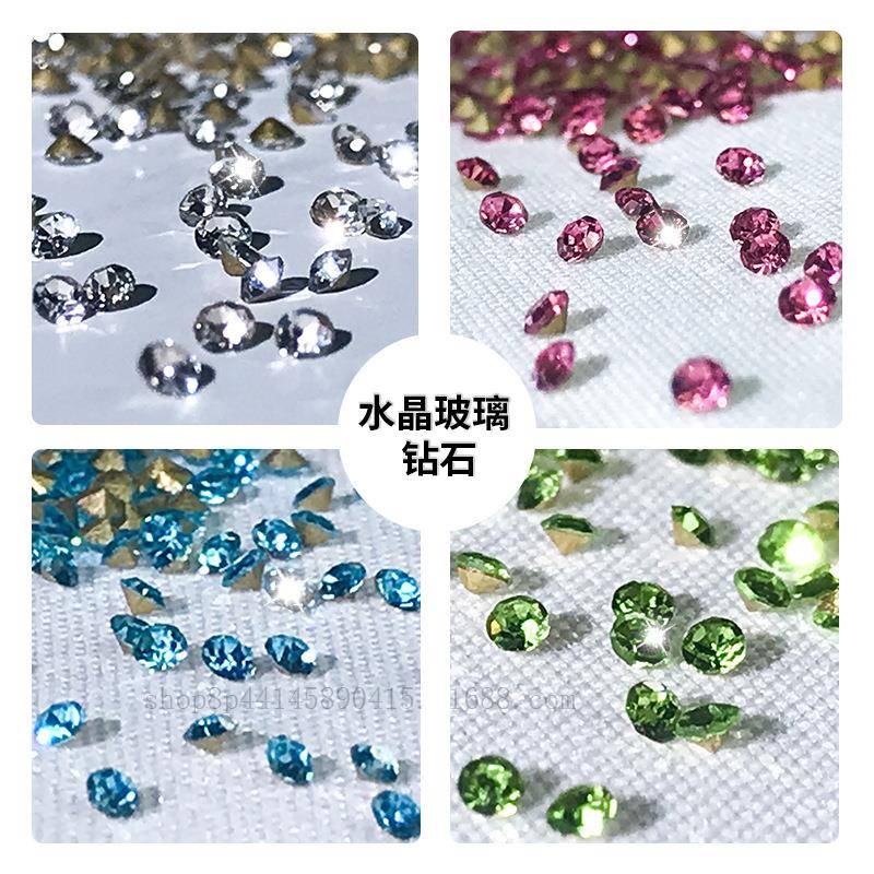 满画钻水晶玻璃钻石带框玄关竖版装饰画画客厅壁轻档奢高JY202311
