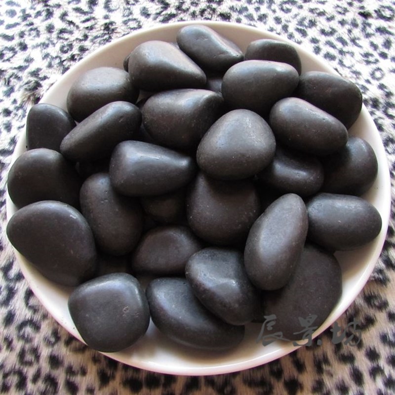 天然雨花石鹅卵石黑色原石造景铺地铺路鹅暖石子园林装饰石头按吨