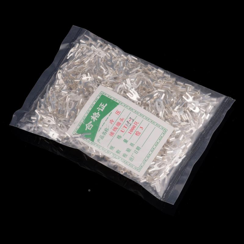 【品质保证】UT叉形冷压接线端子UT6-5 叉形1裸端子 黄铜 1000只