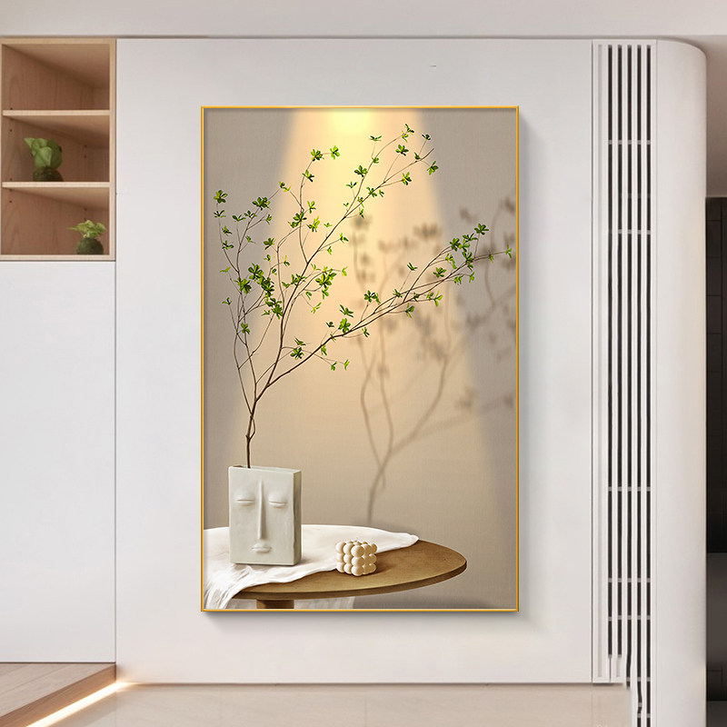 侘寂风艺术静物装饰画光影客厅沙发背景墙落地画小清新玄关挂画