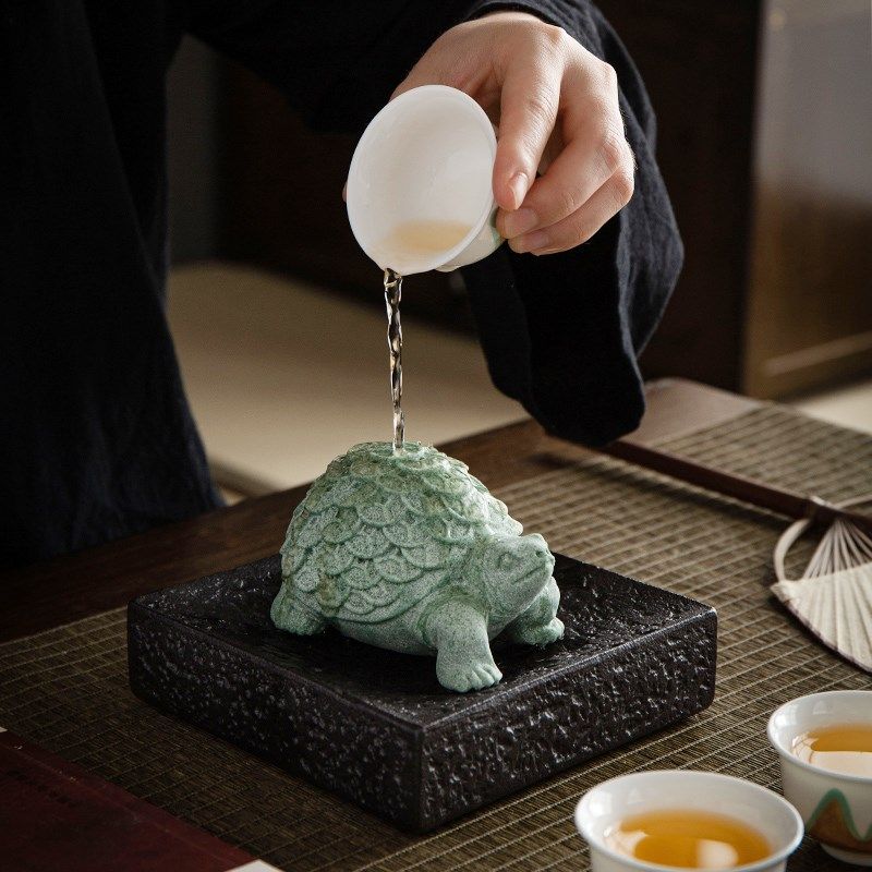 青砂石国风招财金钱龟摆件鱼缸造景家居装饰创意送礼精品茶宠高端