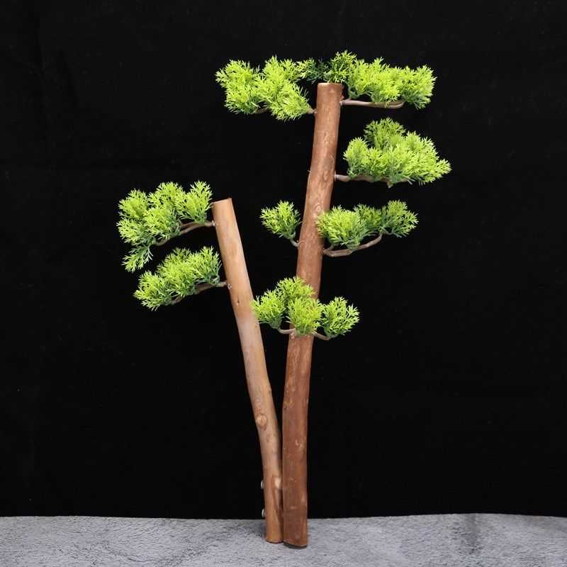 刺身摆盘装饰仿真松树海鲜姿造拼盘迎客松花草菜品点缀高档小摆件