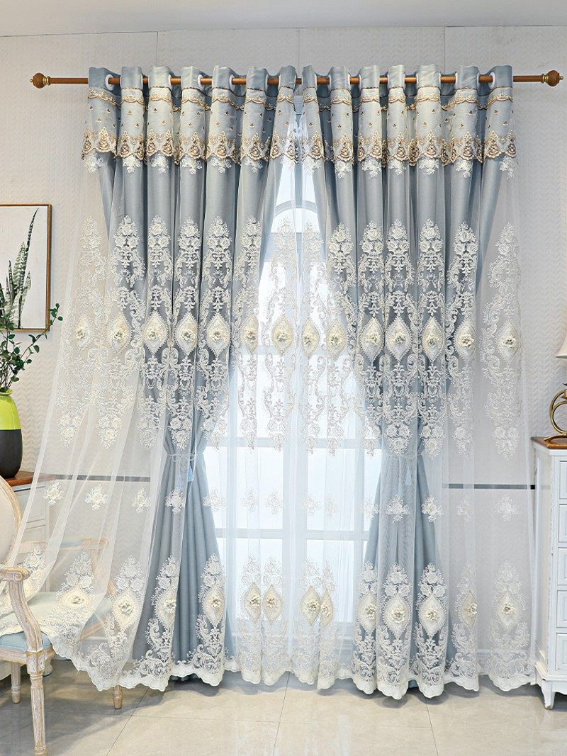 欧式双层女生窗帘紫色布纱一体卧室成品浮雕绣花客厅奢华定制窗帘,居家布艺,定制窗帘,淘宝优惠券,粉丝福利购,淘宝优惠卷