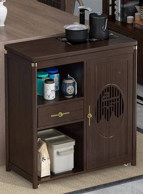 小茶台茶桌边柜边角茶几烧水体吧茶SJJ机几实木移动水桶架茶水柜