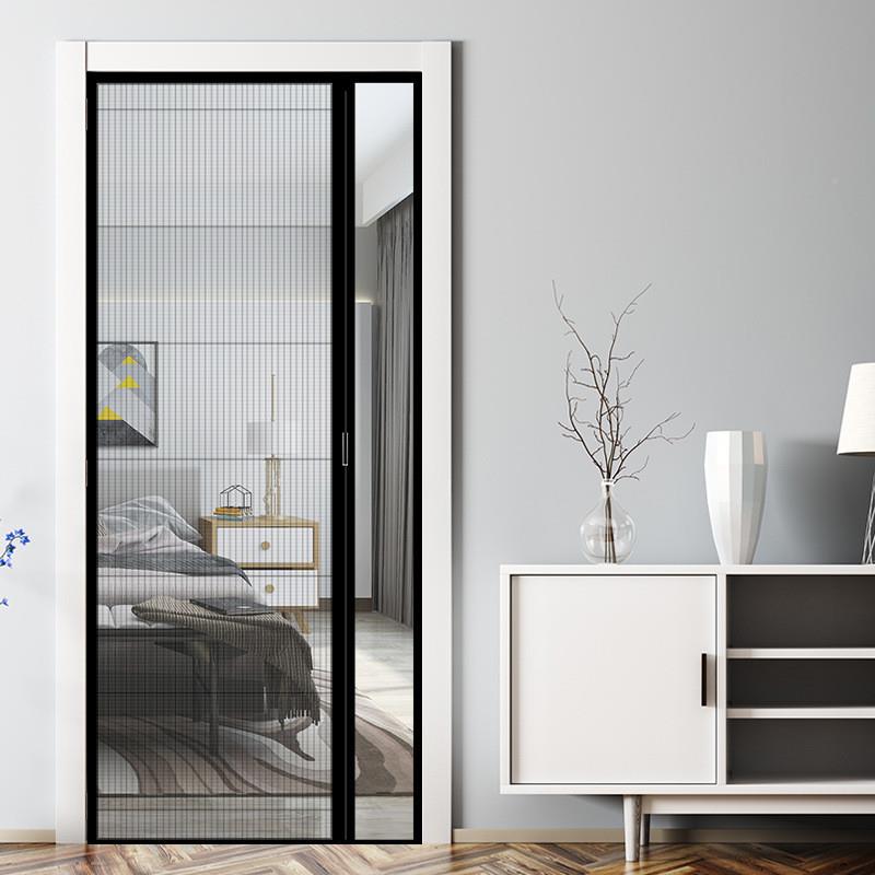 纱dde入户大形门推拉隐阳台防门蚊612纱窗网帘沙门折叠磁吸门免