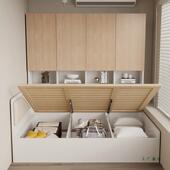 定制榻米床F98JJ69T柜体户一型气压储小物儿童床侧柜实木衣榻柜组