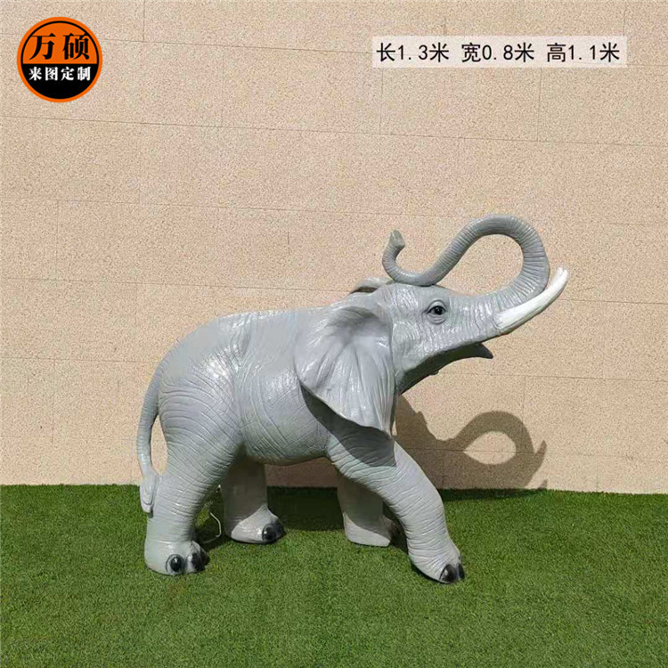 厂家现货玻璃钢大象雕塑室外景区公园游乐场动物大小象装饰摆件
