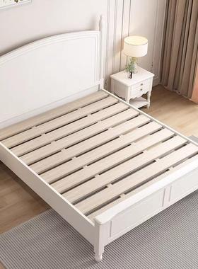美轻全木床简约现CVN代储物1.8米主卧白色法式奶实油奢风公主婚式