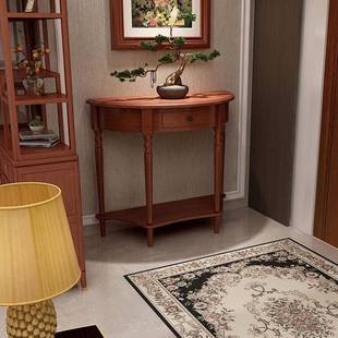 式半圆玄桌实木走廊玄关厅台客厅装饰柜973门窄玄关柜靠关墙置物