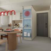 铝型45592材置架洞洞板海厅洋物板顶立地免打孔入户玄关客展天示