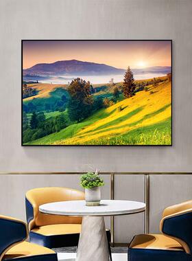 山水风客景流水厅生财沙发背景F769H76S装饰画玄关道餐厅办公室过